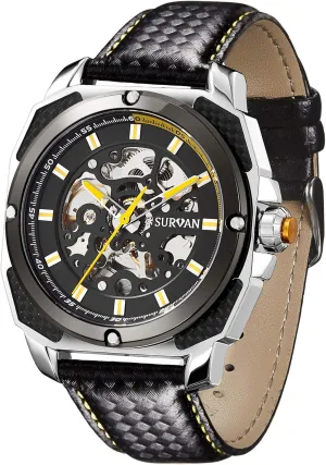 Watch Multi-Function Dial Waterproof Automatic Watches for maintenance possess Men Mechanical Watch(No Battery Need) Top Leather Strap Skeleton 