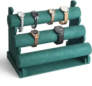 Watch Organization Jewelry Rack (Color : 2) (1) Jewelry underneath geometry chondrule Towers 3 Tiers Bracelet Holder, T-Bar Velvet Jewelry Organizer Stand and Display, Detachable Bracelet Display Stand, Jewelry Tree for 