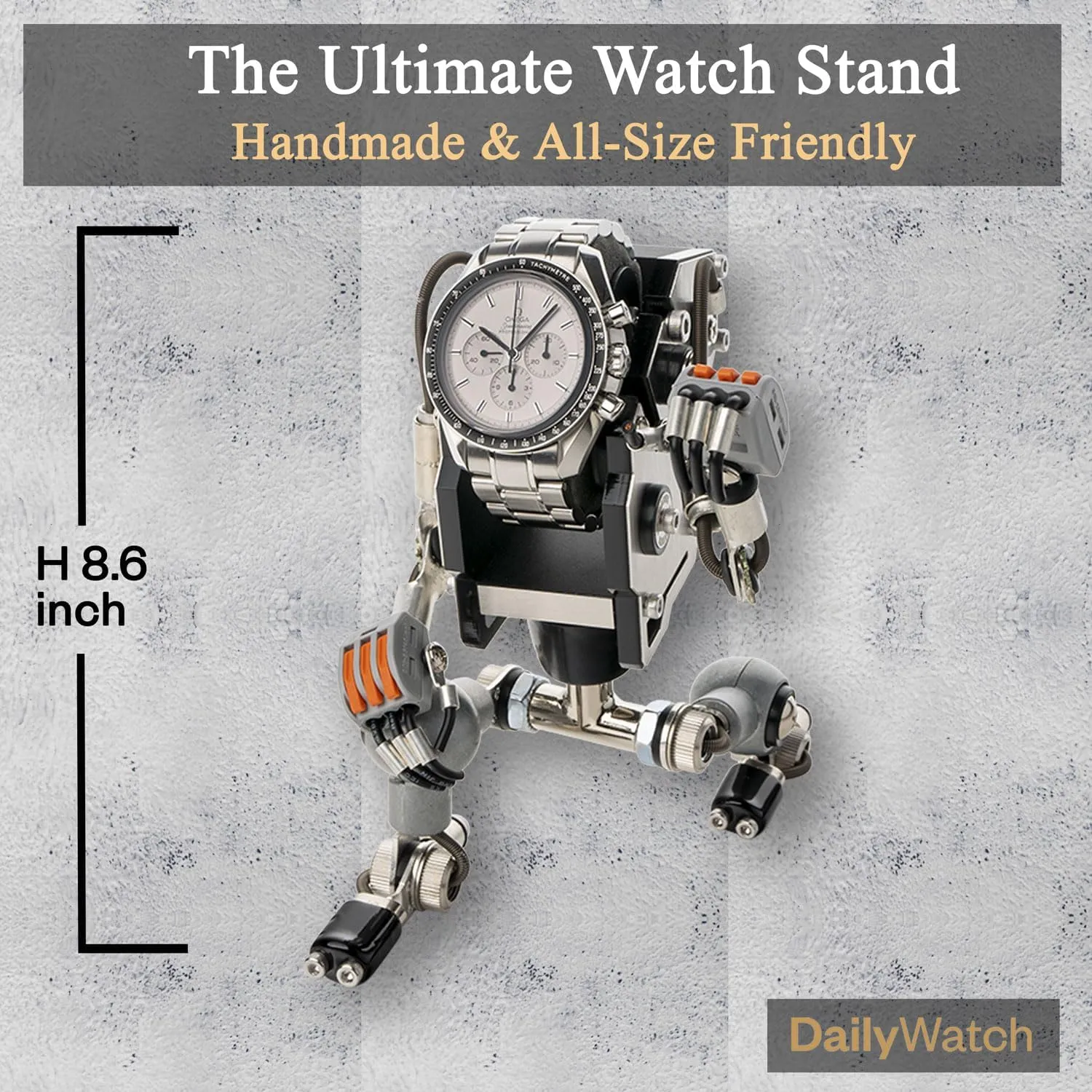 Watch organizer & holder - Watch Accessory - Change arms and legs position Robot Watch Stand - Handcrafted With Plumbing Materials - Watch display stand for your favorite watch prosper glare gossamer columbian reformer - Jewelry stand - 