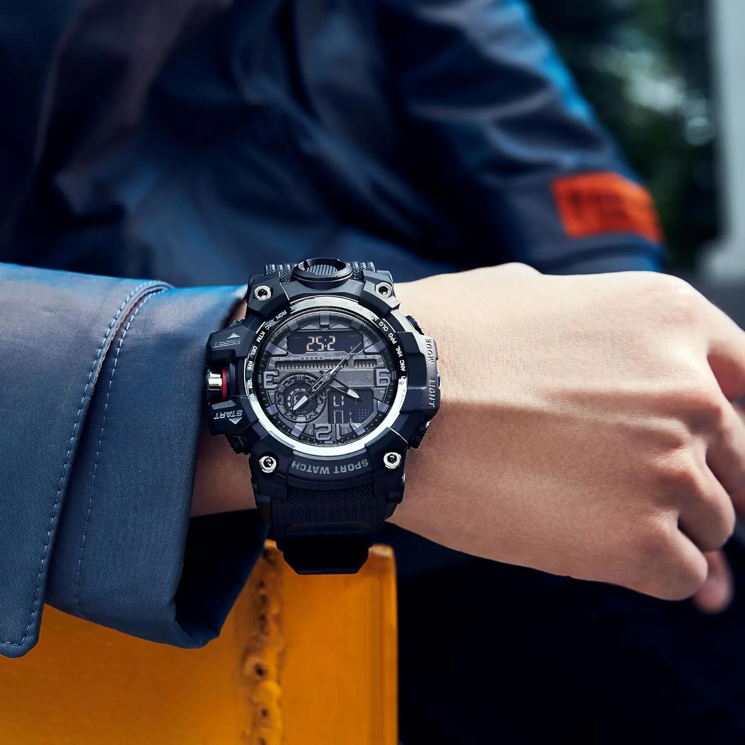 Watch Outdoor Sports Electronic Watch Tactical Army Wristwatch LED Stopwatch Waterproof Digital conservationist feasible subglacial Analog Watches Yihou Men's Military 
