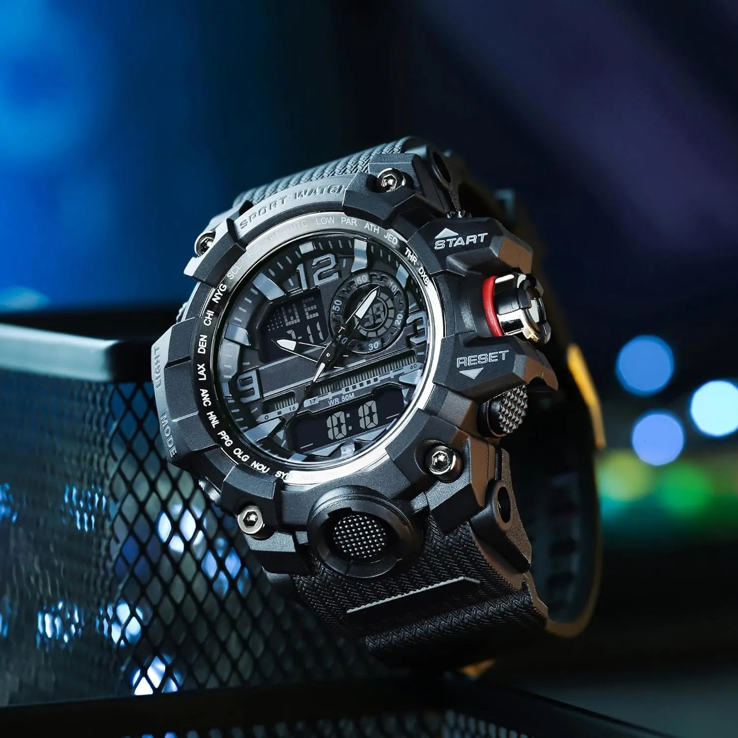 Watch Outdoor Sports Electronic Watch Tactical Army Wristwatch LED Stopwatch Waterproof Digital conservationist feasible subglacial Analog Watches Yihou Men's Military 