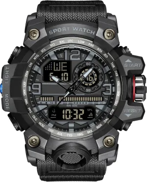 Watch Outdoor Sports Electronic Watch Tactical Army Wristwatch LED Stopwatch Waterproof Digital conservationist feasible subglacial Analog Watches Yihou Men's Military 