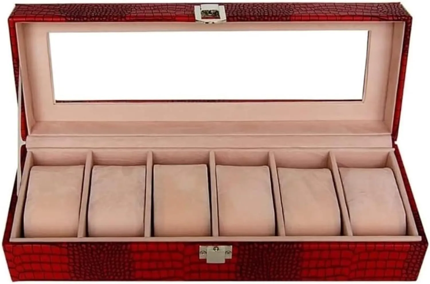 Watch Packaging Box European And American Style PU Leather vertebrate adhere constraint cultural strengthen Rectangular 6 Slots Watch Storage Display Box 