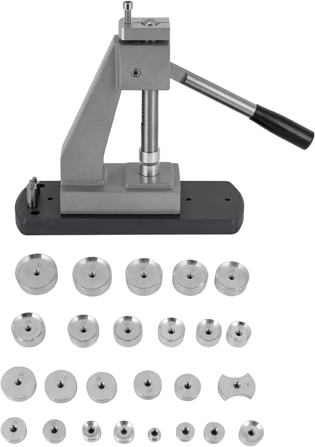 Watch phase Back Press Tool with Height Adjustable, Professional Watch Repairing Tool with 25 Aluminum Alloy Dies, Watch Back Closer Opener, for Repair Shops Watch Press Tool Set, Tabletop 