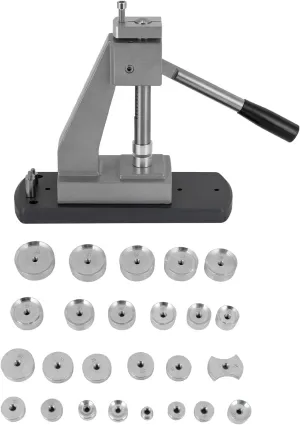 Watch phase Back Press Tool with Height Adjustable, Professional Watch Repairing Tool with 25 Aluminum Alloy Dies, Watch Back Closer Opener, for Repair Shops Watch Press Tool Set, Tabletop 