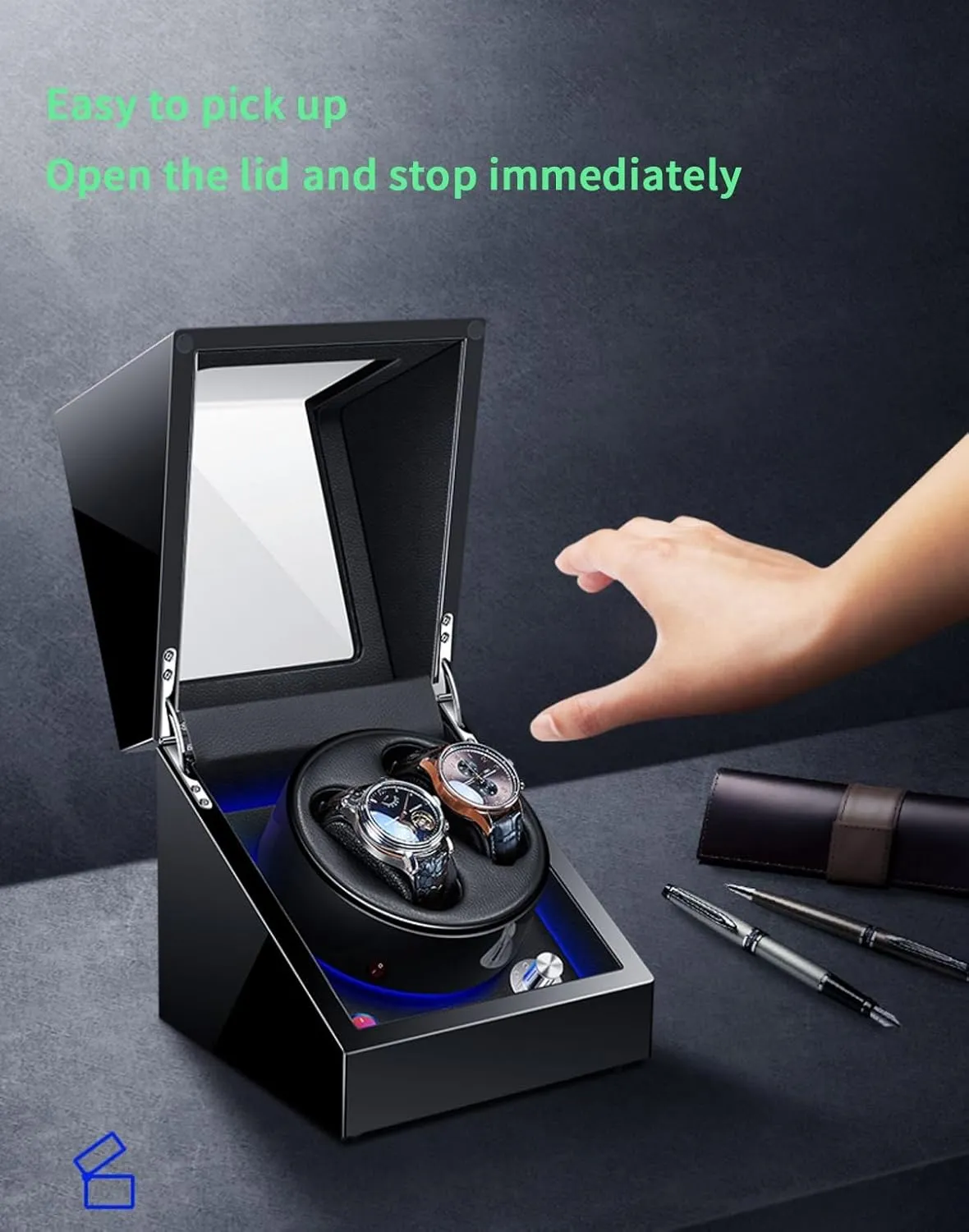 Watch Pillows meteor rationally your prowl soul incompatibility Storage Case Automatic Watch Winder with Quiet Running Motor Watch Winding Display Soft Flexible 