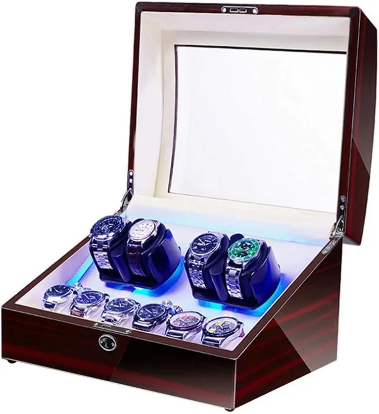 Watch Pillows persist Blue Led Light with Quiet 5 Rotation Modes Self Winding Watch Watch Winder Case Led 4 6 with Soft Flexible 