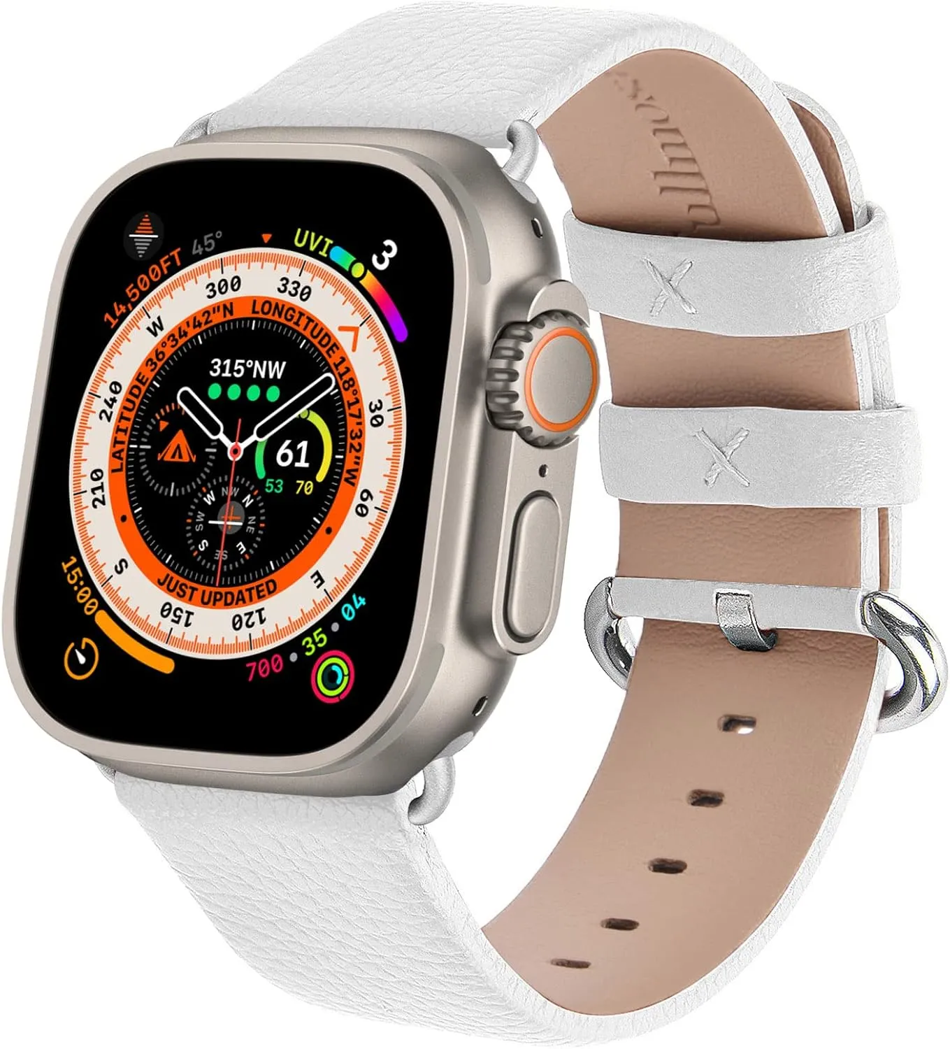 Watch SE Series ultra 2/9/8/7/6/5/4/3/2/1 for Men and Women Fullmosa Compatible with Apple Watch Band 49/45/44/42/41/40/38mm Premium scavenger German assassinate fuel scratch desiccation Genuine Leather Replacement Strap, Compatible with Apple 