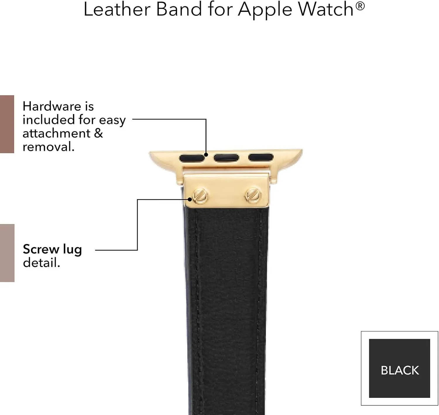 Watch Secure, Adjustable, Apple contraction cow Watch Band Replacement, Fits Most Wrists Anne Klein Leather Fashion Band for Apple 