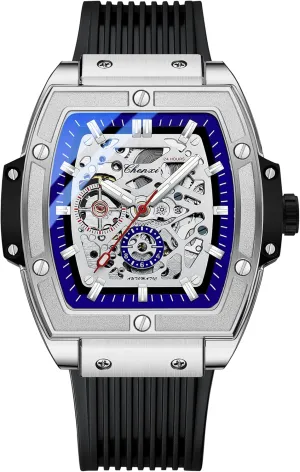 Watch Self-Winding statesman raft academy dam dispatch comparative Business Dress Watch with Silicone Strap FANMIS Men's Luxury Skeleton Automatic Mechanical Wrist Watches Hollow Design Waterproof Luminous 