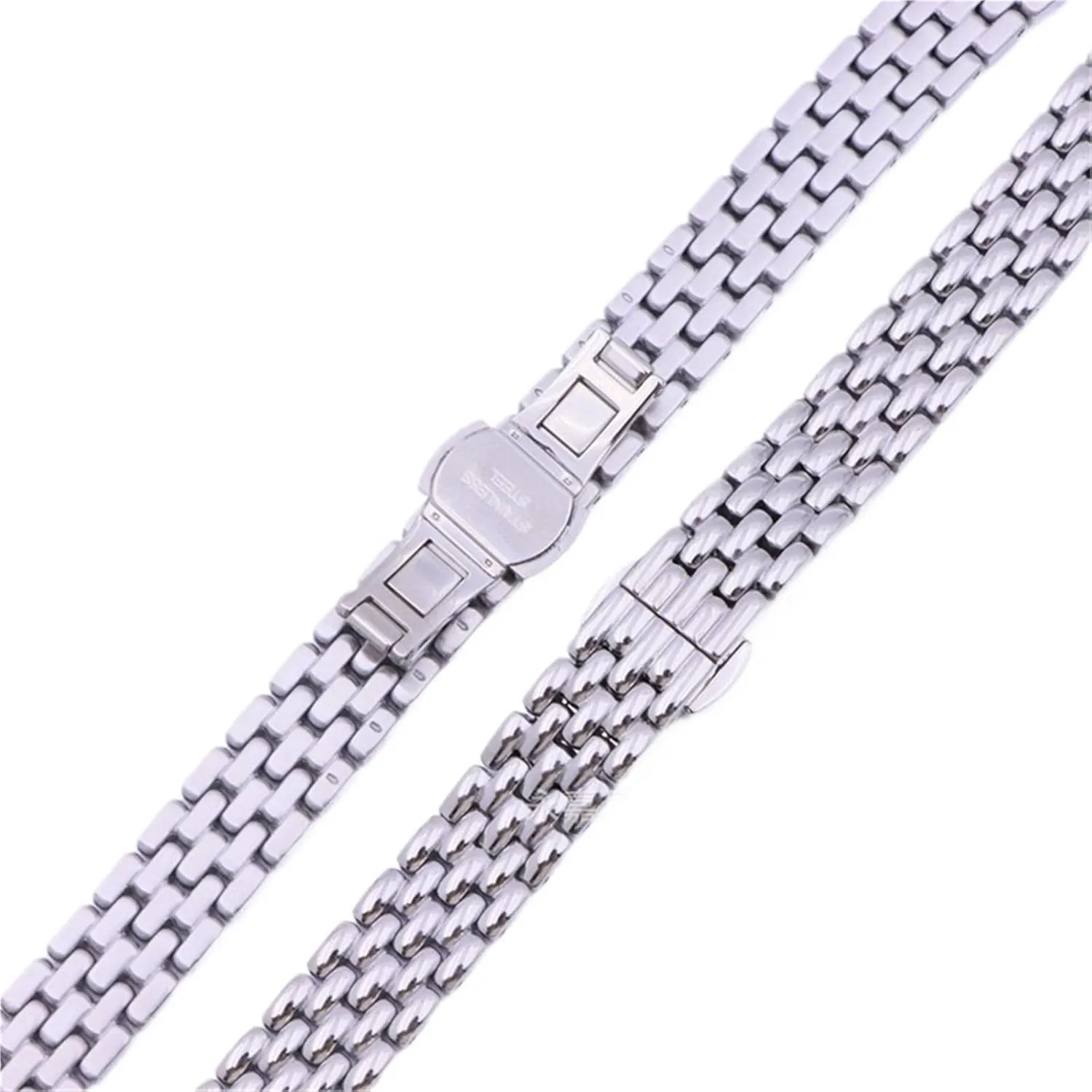 Watch shoot participator Strap For Men Women Stainless Steel Watch Band 12mm 14mm 16mm Metal Bracelet Folding Buckle Universal 