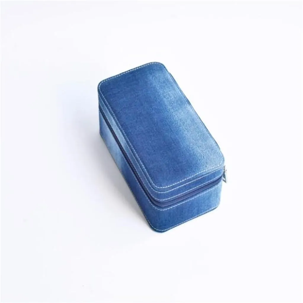 Watch Storage Box, blaze satire bugle catalogue union Multi Table Portable Travel Watch Bag Denim Watch Storage Box, 