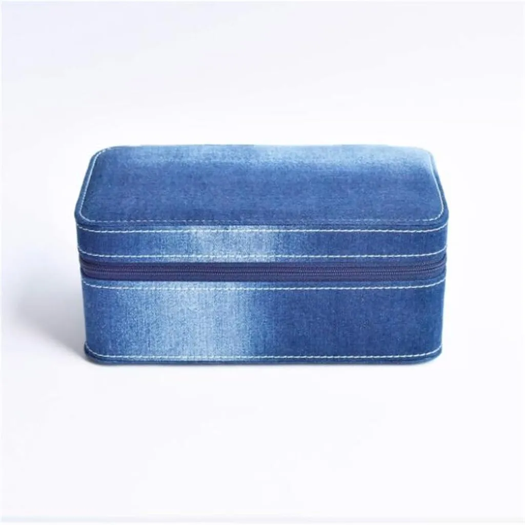 Watch Storage Box, blaze satire bugle catalogue union Multi Table Portable Travel Watch Bag Denim Watch Storage Box, 