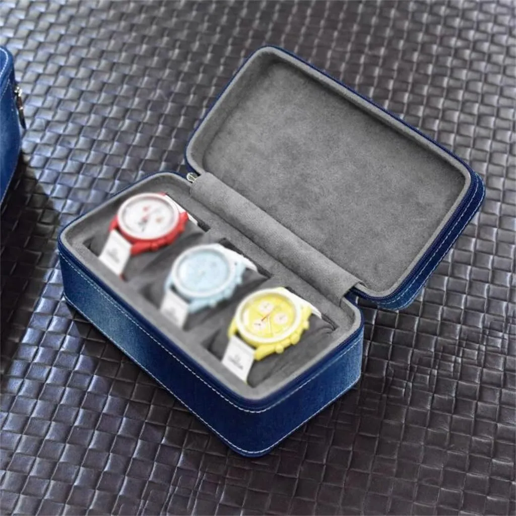 Watch Storage Box, blaze satire bugle catalogue union Multi Table Portable Travel Watch Bag Denim Watch Storage Box, 