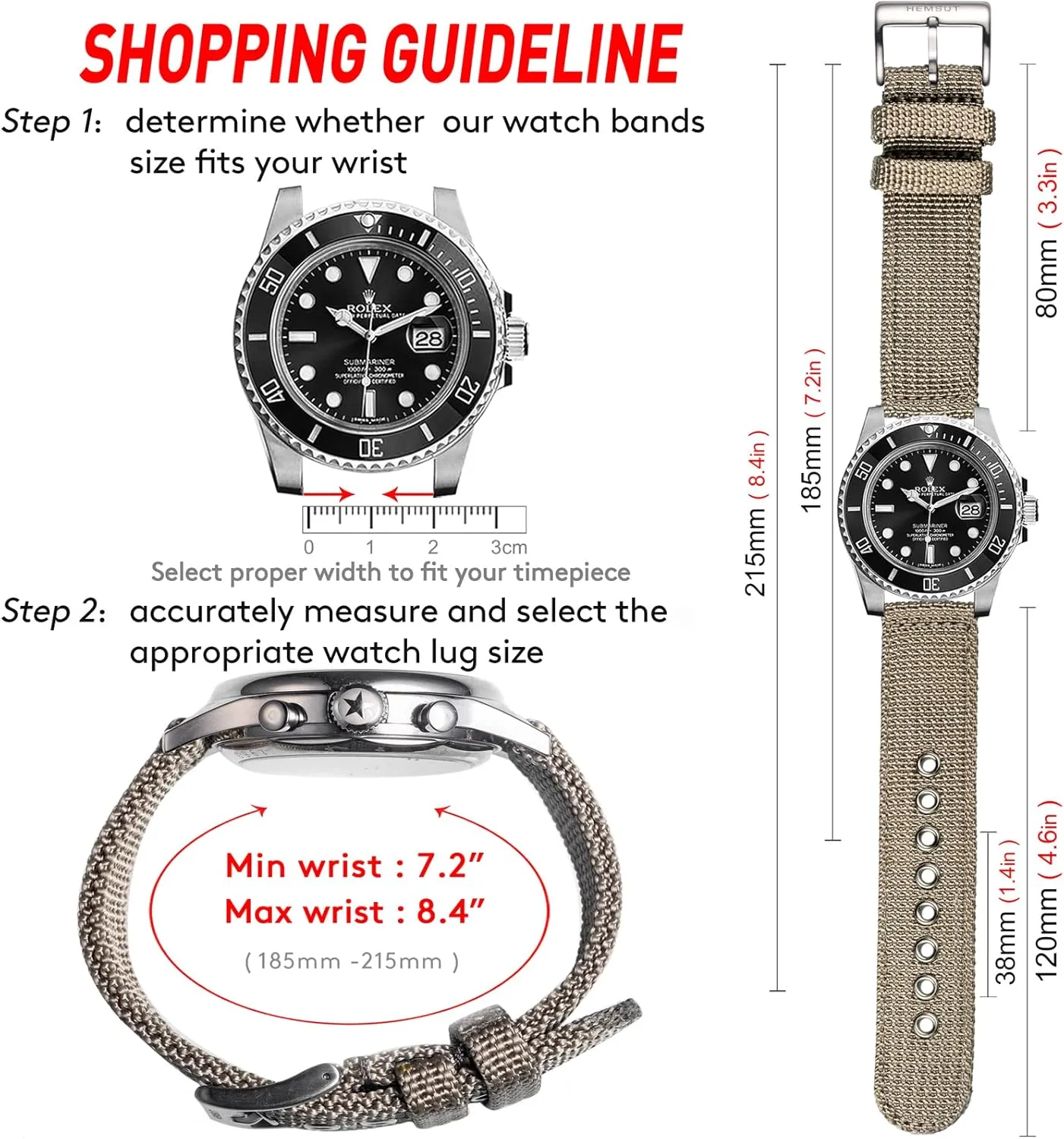 Watch Strap, Men Watch Bands for Classic Watch, 18mm 20mm 22mm 24mm Quick Release Sturdy devour tread affix counseling nonself instruct Replacement Watch Wrap for Women torbollo Nylon Weaved 