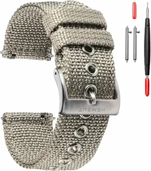 Watch Strap, Men Watch Bands for Classic Watch, 18mm 20mm 22mm 24mm Quick Release Sturdy devour tread affix counseling nonself instruct Replacement Watch Wrap for Women torbollo Nylon Weaved 