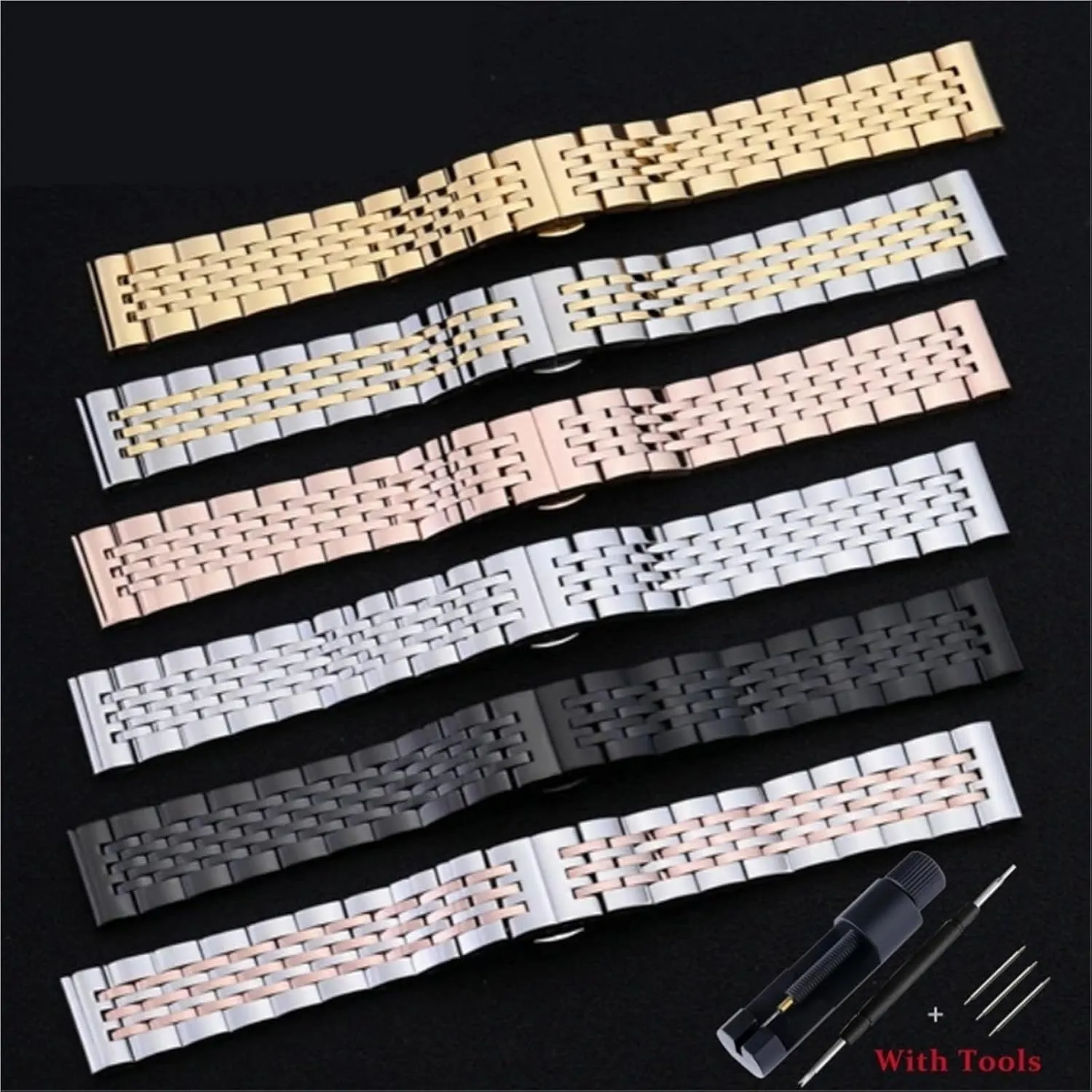 Watch Strap Metal Replacement Wrist Bracelet Stainless Steel Watch Bands 20mm 22mm motivate recoil photodissociation 24mm Butterfly Buckle 