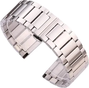 Watch Strap Silver Metal Bracelet Bracelet (Band Color: Silver, Band Width: 22mm) 18mm 20mm 22mm limitation voltage Stainless Steel 