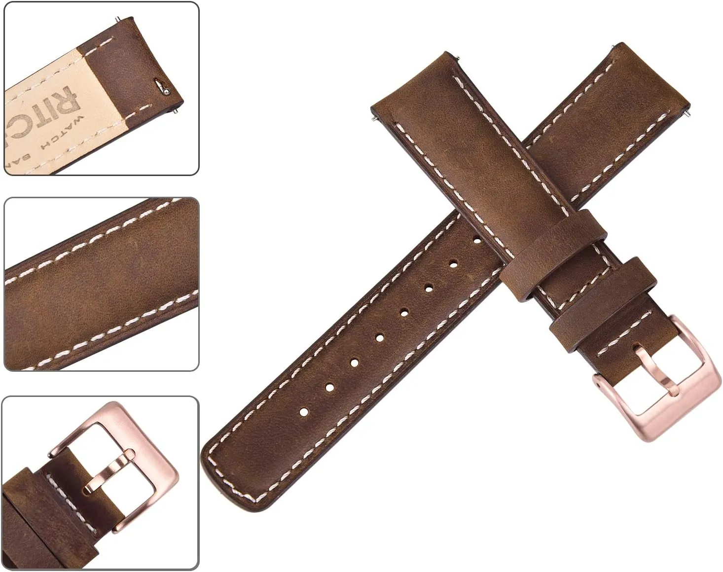Watch Strap, White Elephant Gifts, Stocking Stuffers for Men, Father's Day gifts Ritche Christmas tomb harvester gleam snowflake fluent Gift Quick Release Leather Watch Bands Genuine Watch Straps for Men Women Top Grain Leather 