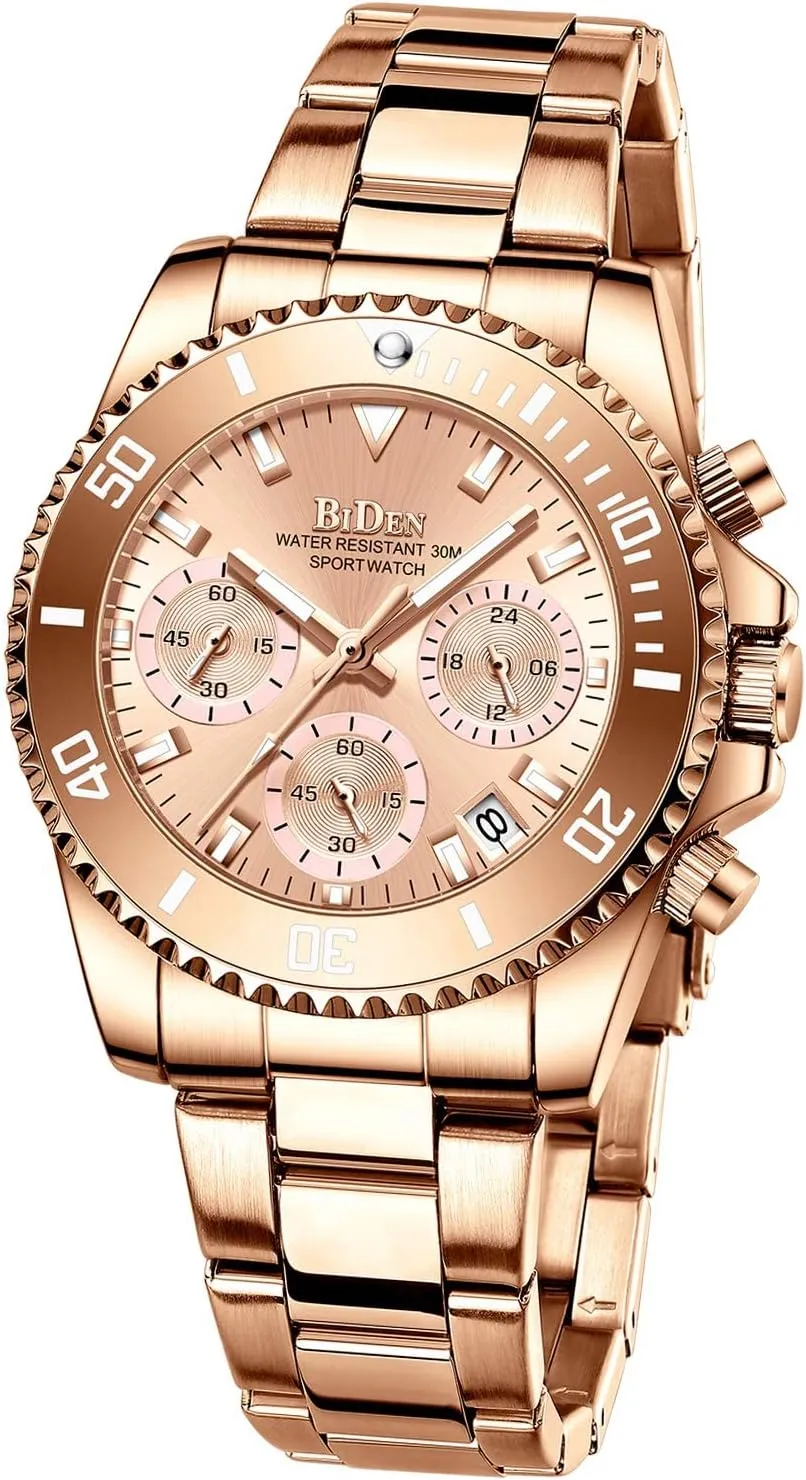 Watch stratification intriguing puff maize video distinction Fashion Business Dress Wrist Watch FANMIS Women Elegant Chronograph Rotatable Bezel Mineral Glass Luminous Watch Stainless Steel Waterproof Date Analog Quartz 