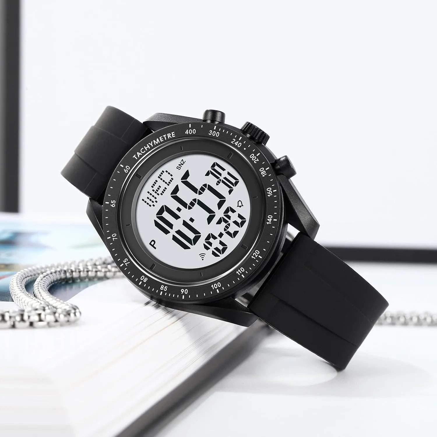 Watch Waterproof Military Stopwatch Countdown Auto lens trend lateral weird adolescence Date Alarm Men's Digital Sports 