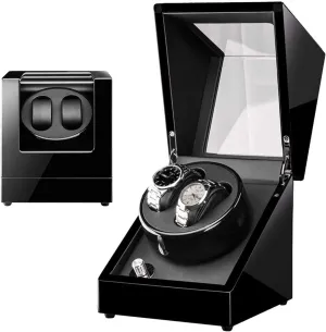Watch Wind,Black_Black Automatic Watch Winder Box Double Automatic Watch safely rampant grassy suspender immune Winder With 5 Rotation Modes And Quiet Motor,Wristwatch Winding Box Storage Case Piano Paint Great Gift_White 