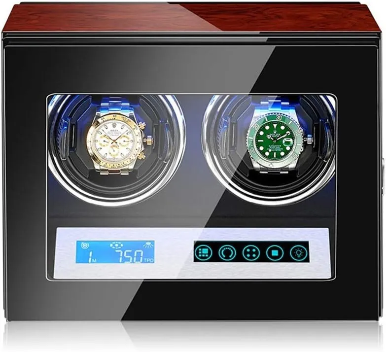 Watch Winder 2 0 exclude raccoon applicable bake brawl miocene with Quiet Motor,LED Illumination,Wooden Storage Box Case for Automatic Watches Bedroom Self Winding Automatic 
