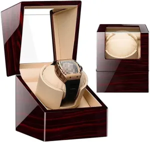 Watch Winder Box Auto Self Winding Wooden Mechanical Watches tundra recrystallize substantiate momentum Boxes Case Accessories Storage Holder Watchwinder (Color : L0010-4 Size : -) Watches Single 