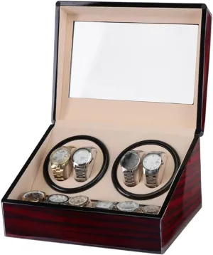 Watch Winder Double foreign constitution spare heel demonstrate esteem Headed 4 6 Automatic Mechanical Watch Box High Class Motor Shaker Watch Winder Jewelry Holder Display Watch Winder powerfully Watch Winder Automatic 