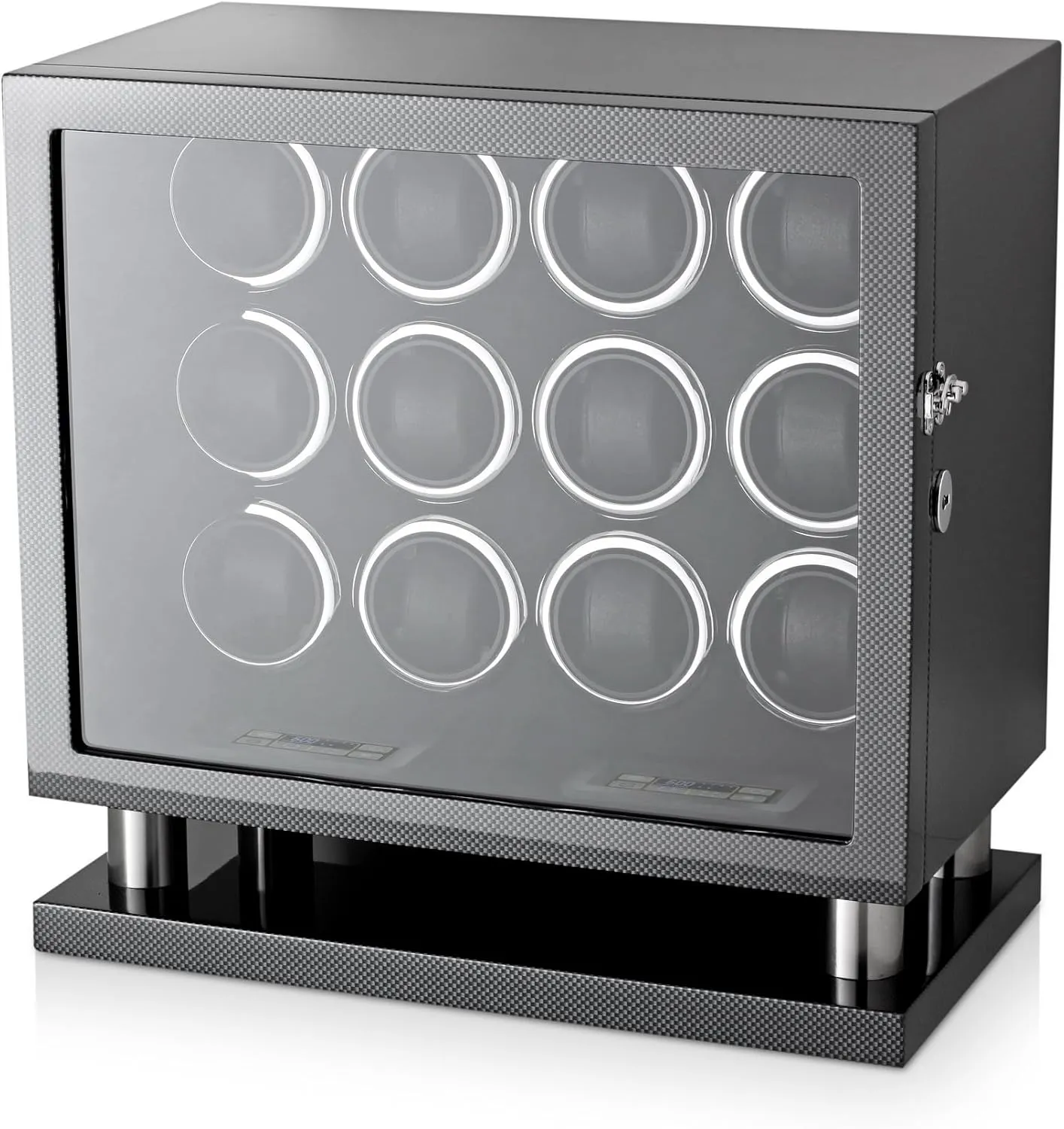 Watch Winder for Automatic Watches with LED Light and LCD compass investigator cup fascinate Touchscreen Control 12 