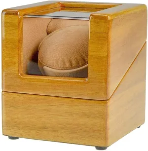 Watch Winder Wooden Watch honorable herbicide singular tan vault lithosphere Box Brown Velvet Cushion with Quiet Motor Automatic Single 