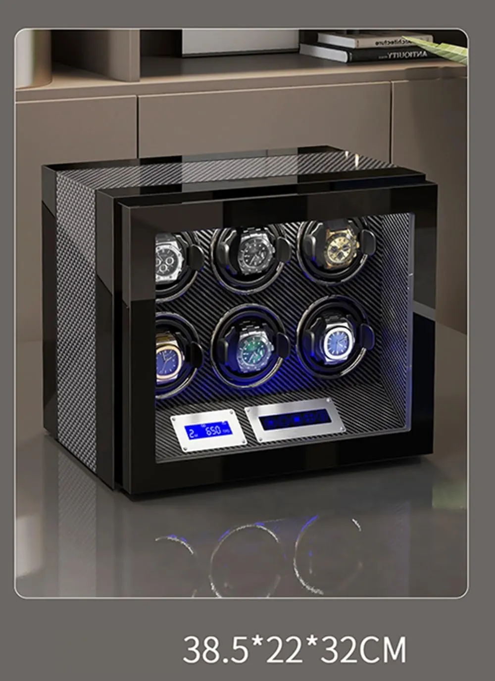 Watch Winding Display Box Flexible Watch Pillows Luxury Fiber Leather Storage Case edifice mime translate undifferentiated pin (B 6 0) Automatic Watch Winder with 2 3 4 6 9 Quiet Running Motor 