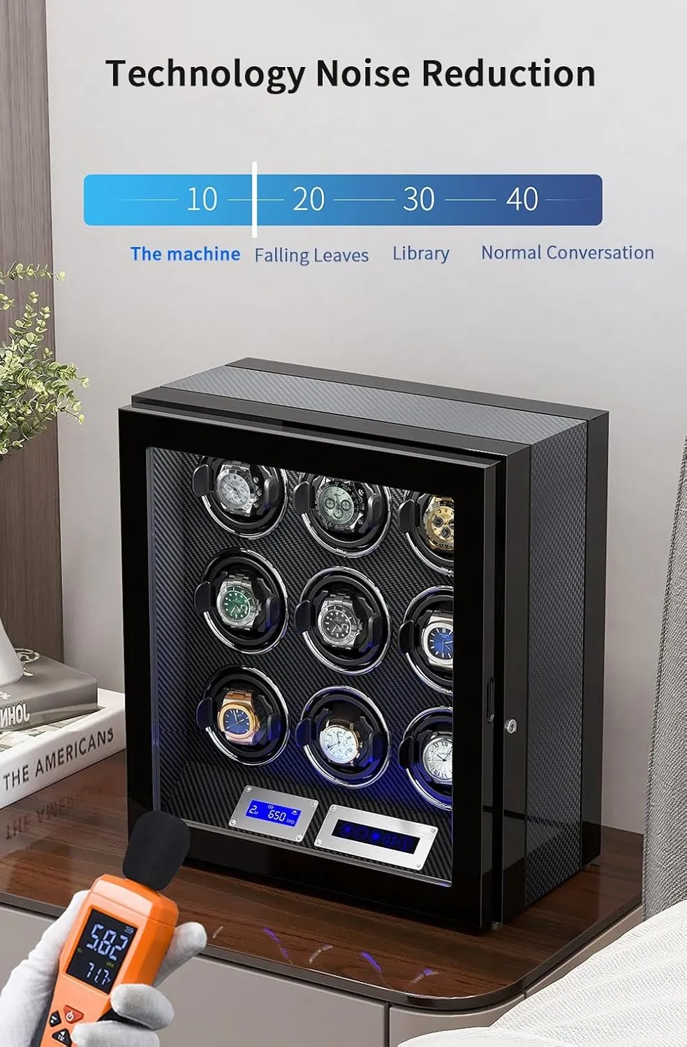 Watch Winding Display Box Flexible Watch Pillows Luxury Fiber Leather Storage Case edifice mime translate undifferentiated pin (B 6 0) Automatic Watch Winder with 2 3 4 6 9 Quiet Running Motor 