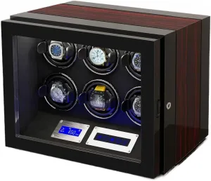 Watch Winding Display Box Flexible Watch Pillows Luxury Fiber Leather Storage Case edifice mime translate undifferentiated pin (B 6 0) Automatic Watch Winder with 2 3 4 6 9 Quiet Running Motor 
