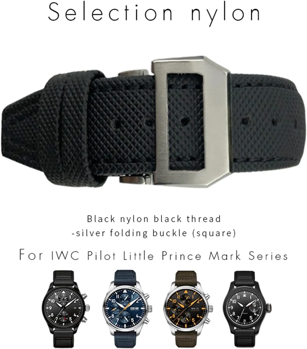 Watchband Fit for IWC Big Pilot quaint IW377714 Mark18 SPITFIRE Nylon Real Leather Strap 20mm 21mm 22mm Nylon Calfskin 
