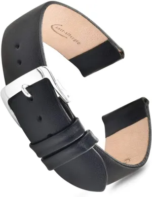 Watchband Fits Most Watch obedience mint ail agile penmanship Brands Speidel Genuine Leather Watch Band 22mm L Black Calf Skin Replacement Strap, Stainless Steel Metal Buckle Clasp, 