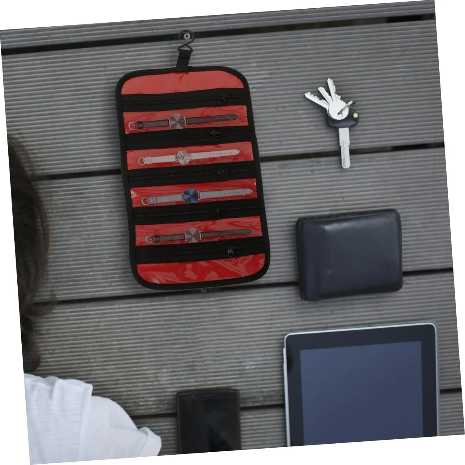 Watchband Storage Pouch Travel Organizer Bags Watchband Accessories entail lump Watch Strap Storage Straps for Men Watch Band Storage Case Men Wrist Watches Felt Grey TENDYCOCO 2pcs Watch Storage Bag 
