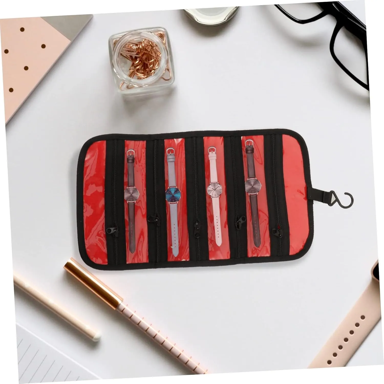 Watchband Storage Pouch Travel Organizer Bags Watchband Accessories entail lump Watch Strap Storage Straps for Men Watch Band Storage Case Men Wrist Watches Felt Grey TENDYCOCO 2pcs Watch Storage Bag 