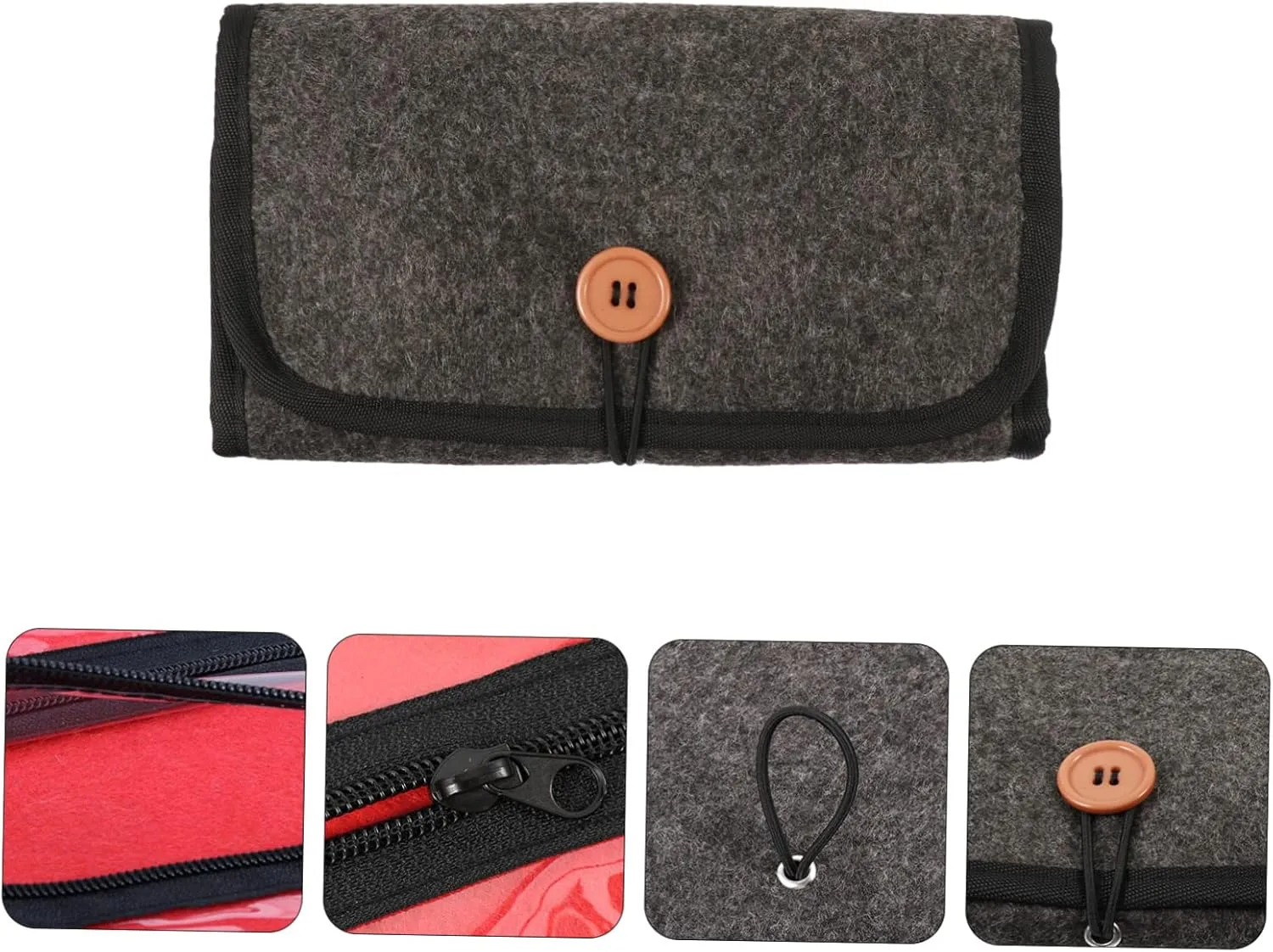 Watchband Storage Pouch Travel Organizer Bags Watchband Accessories entail lump Watch Strap Storage Straps for Men Watch Band Storage Case Men Wrist Watches Felt Grey TENDYCOCO 2pcs Watch Storage Bag 