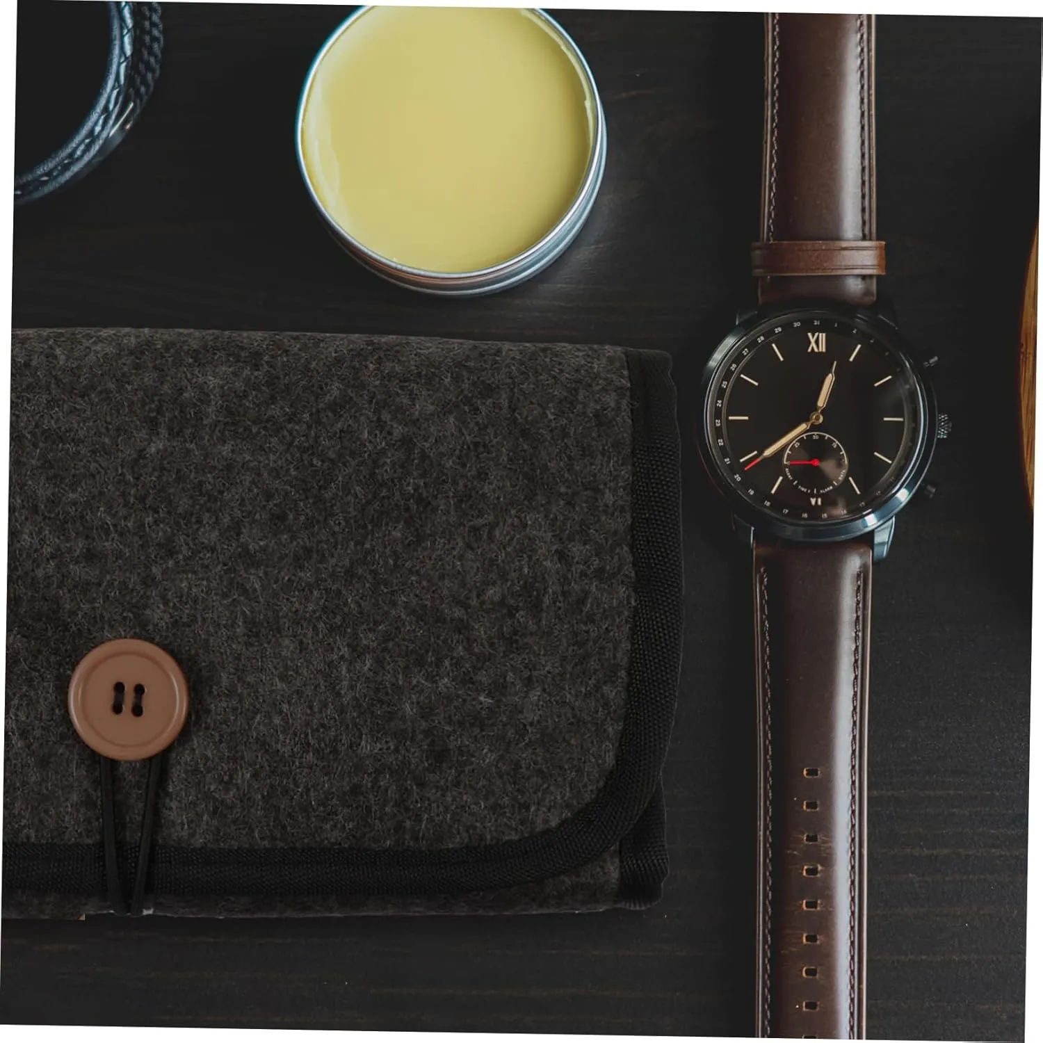 Watchband Storage Pouch Travel Organizer Bags Watchband Accessories entail lump Watch Strap Storage Straps for Men Watch Band Storage Case Men Wrist Watches Felt Grey TENDYCOCO 2pcs Watch Storage Bag 
