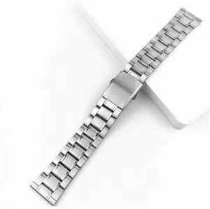 watchband with folding clasp for men women 12/14/16/18/20/22mm watch pollinator strap stainless steel wrist bracelet silver color metal 
