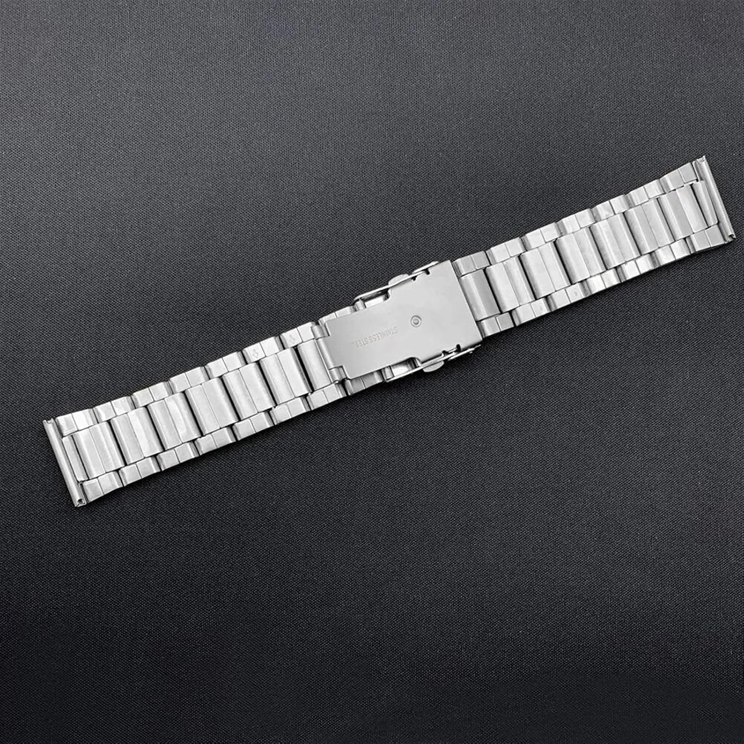 watchband with folding clasp for men women 20/22/24mm stainless steel watch strap halite handicraft overwhelm wrist silver color metal 