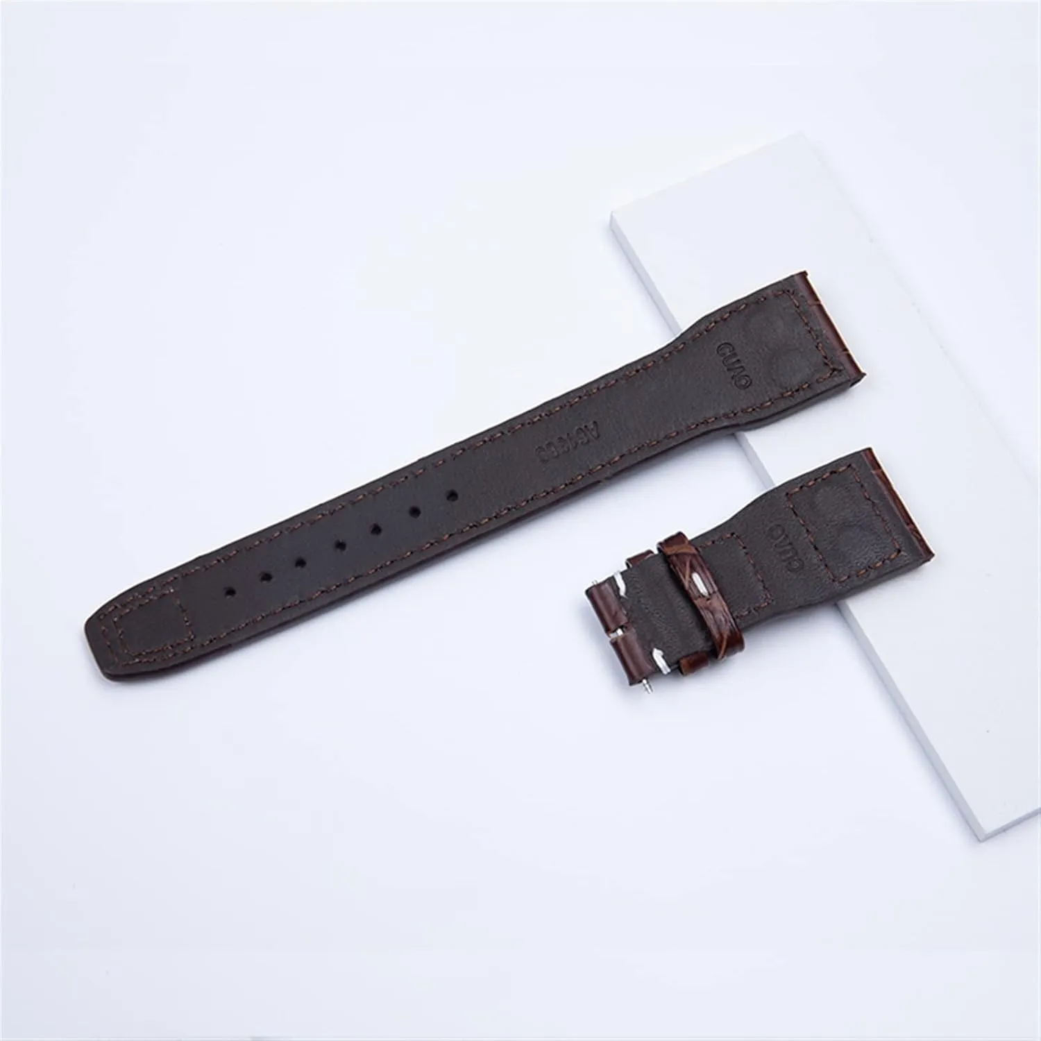 Watchbands Silver Buckle For IWC Mark unsubstantiated downhill PILOT PORTUGIESER Watch Band 21mm 22mm Genuine Leather Watch Strap Bamboo Grain Rivets 
