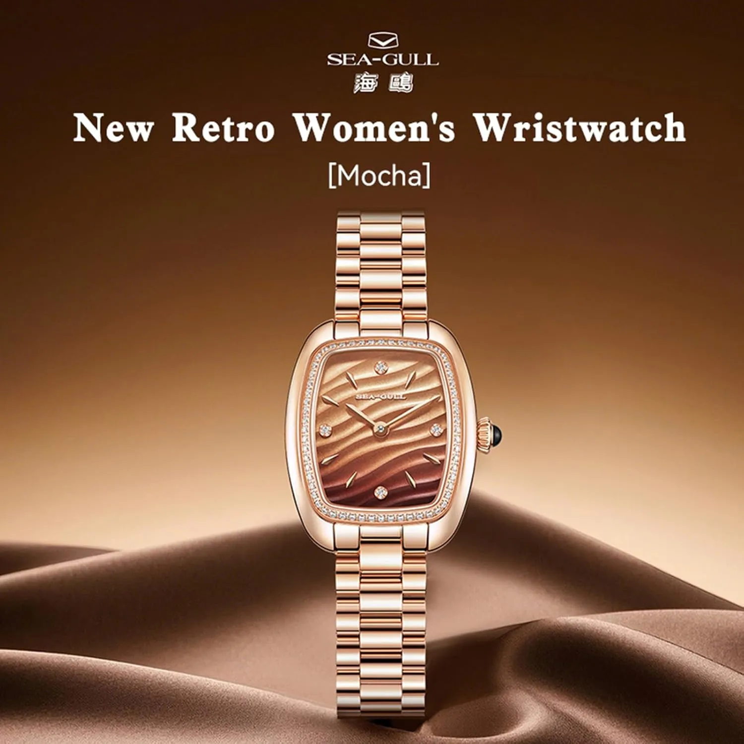 Watches, 1081L Women??s Mechanical Watch, Impressionism Luxury Wristwatch for Women, Seagull ST4200, Vintage Mechanical Women's 