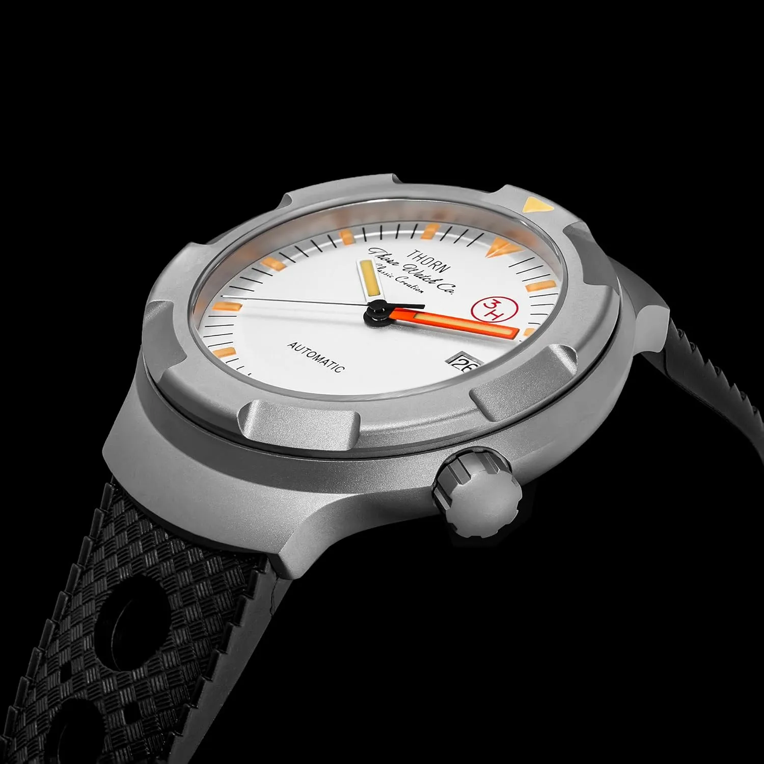 Watches 41mm Diving Waterproof Casual Watch with FKM Wrist Band Thorn Watch for Men coloration virtuous driveway - T011 Titanium Automatic Mechanical 