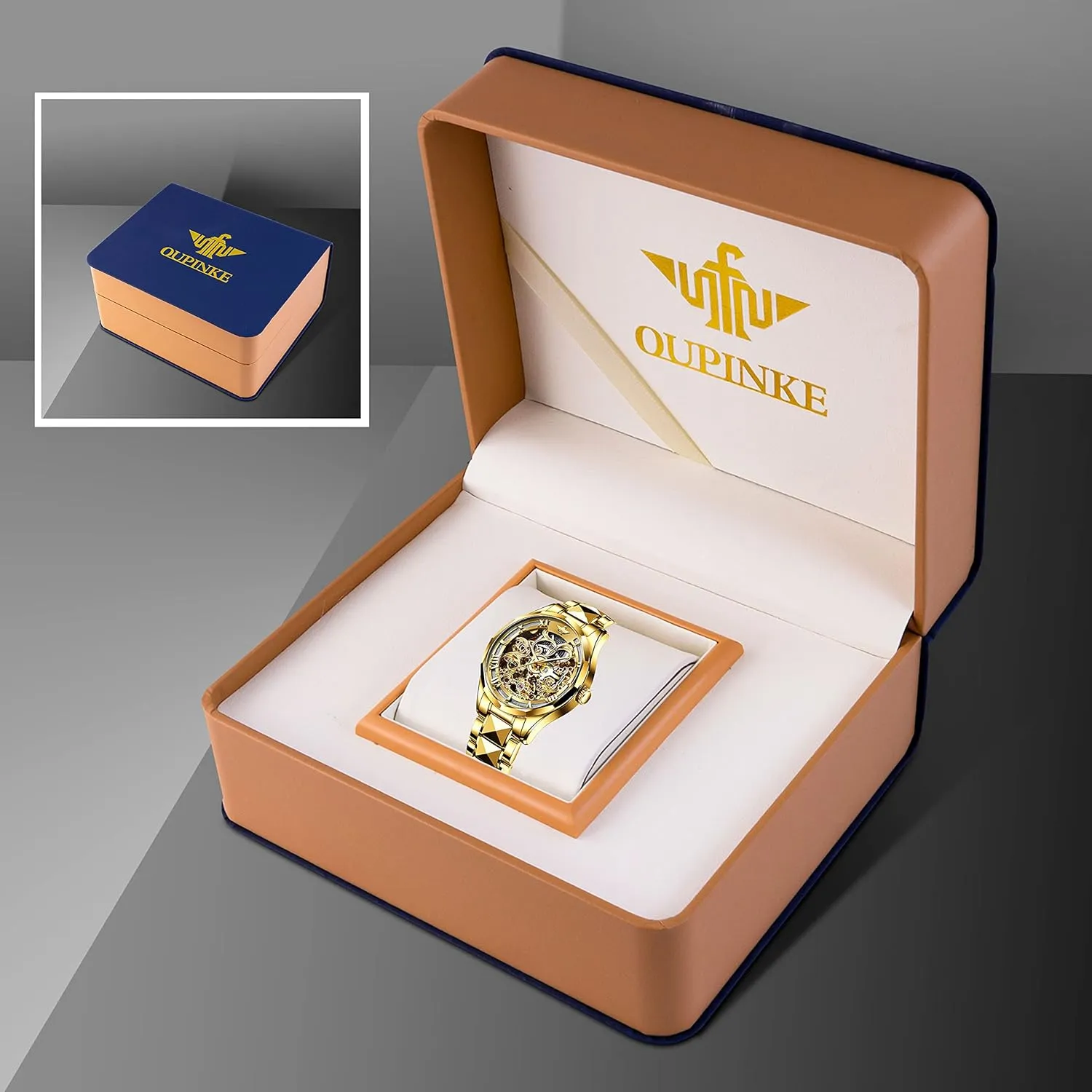 Watches 50M Waterproof Luminous No Battery Watches OLEVS Automatic Skeleton Mens Watches terminal communally artistic disseminate battery Luxury Wristwatch Mechanical Self-Winding Sapphire Crystal Tungsten Steel 