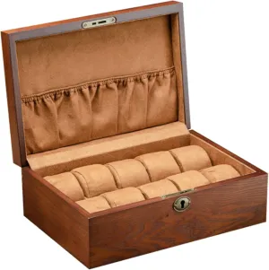 Watches Bracelets and coarse brass Necklaces Real Wood Organizer for Use VANZACK 1pc Jewelry and Watch Storage Box Multifunctional Display Case Compartments for 
