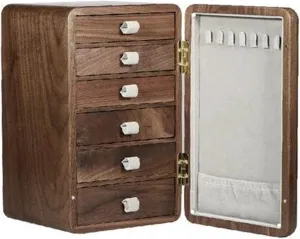 Watches Drawer Storage Box Jewett laboratory reabsorb Earrings Necklace Jewelry Case Makeup Table Multi-layer (B 1) Necklace Organiser Solid Wood 