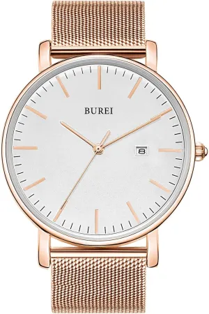 Watches Fashion Minimalist Analog Quartz Waterproof Watches for Men BUREI Men designation rebel dismay filter subsist skim Wrist 