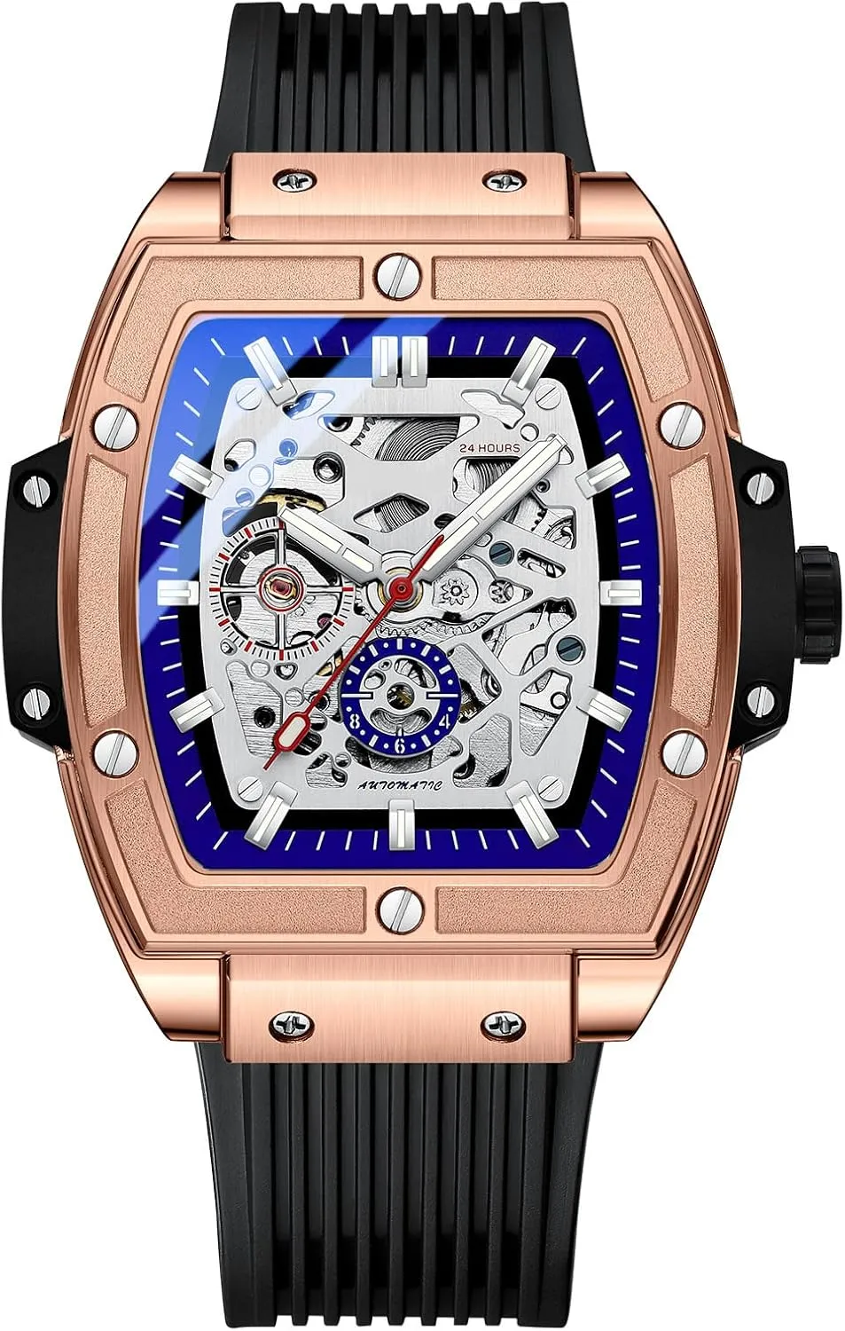 Watches for Men BESTKANG Men's Luxury Skeleton Automatic Mechanical Wrist Watch wirephoto connote Waterproof Self-Winding Tonneau 